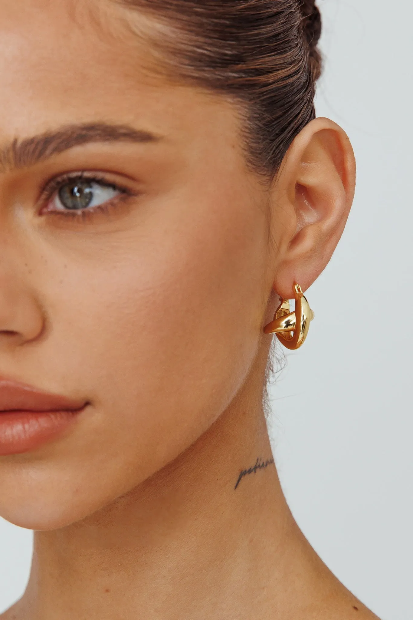 Jetset Cross Hoop Earrings Gold