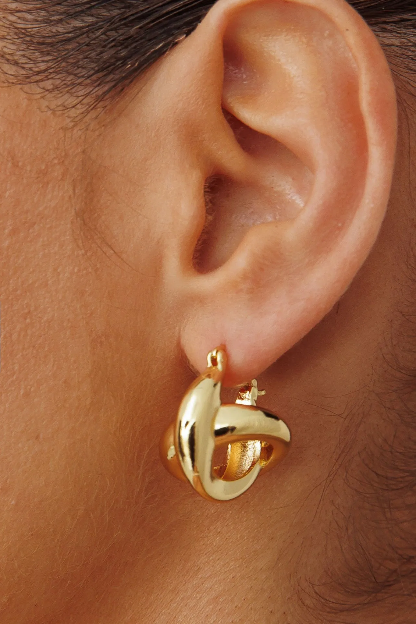 Jetset Cross Hoop Earrings Gold