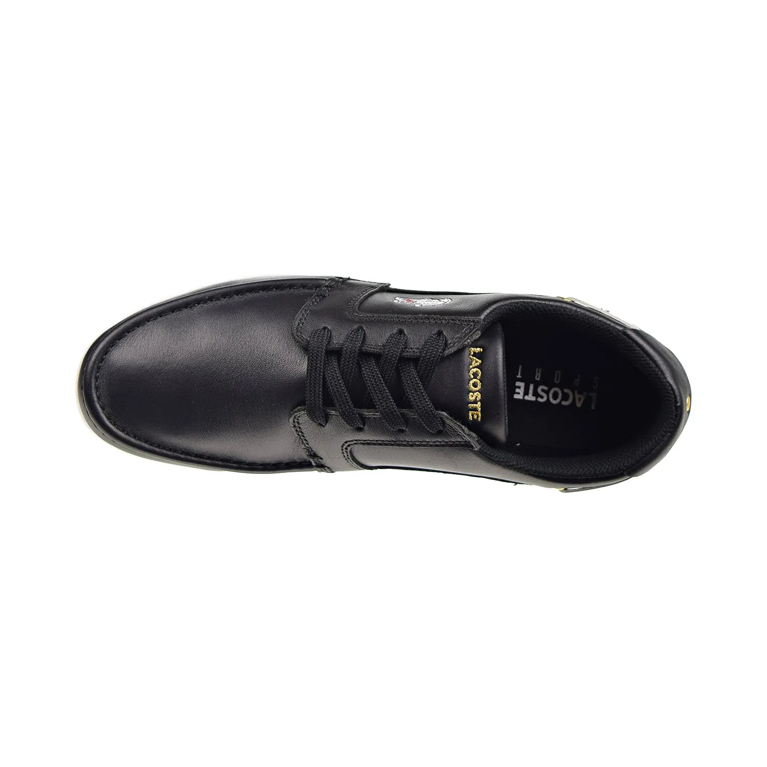 Lacoste dreyfus AP SPM Leather Men's Boat Shoes Black-Gold-White