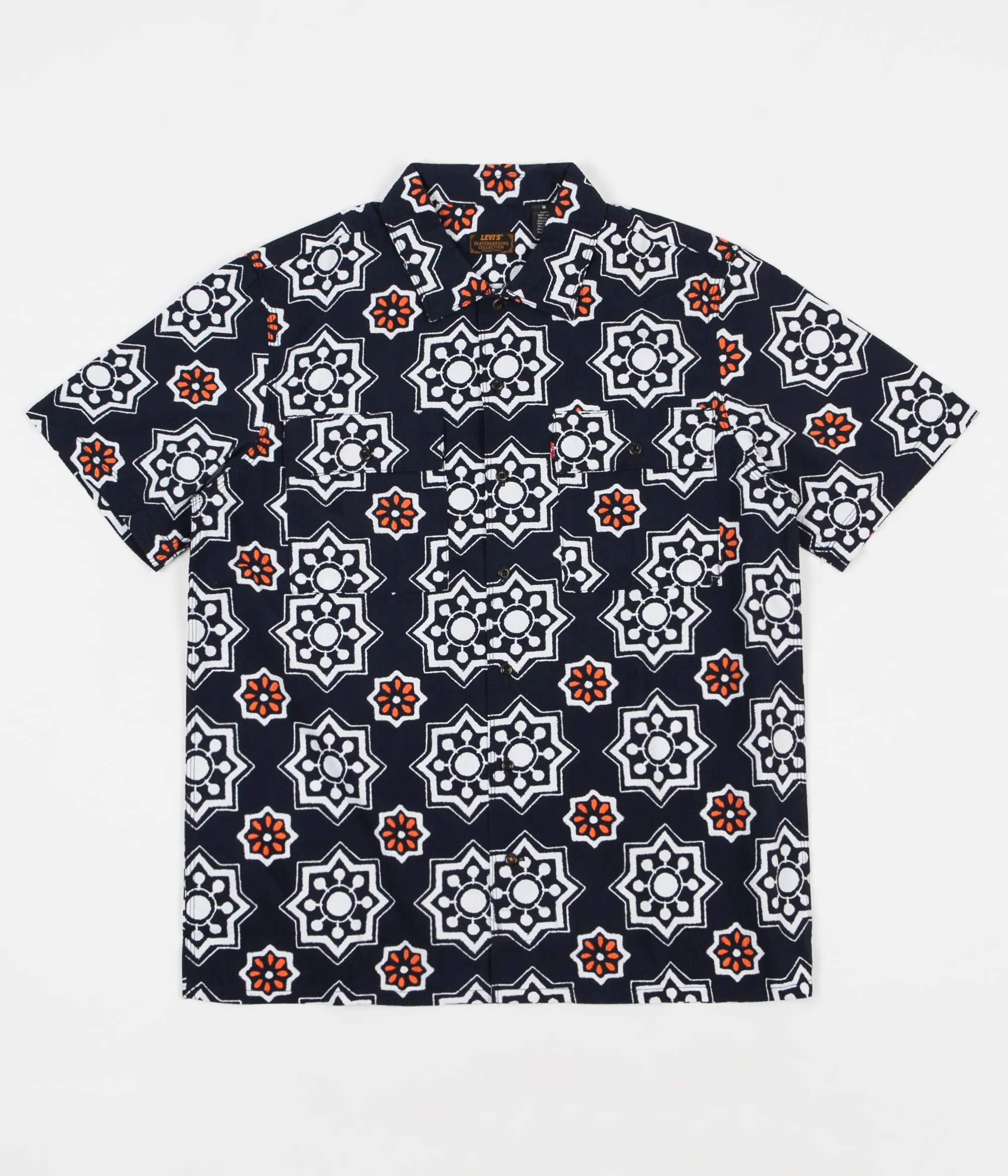 Levi's® Skate Short Sleeve Button Down Shirt - Waterthrush / Navy