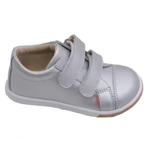 Little Big Kids Girls Silver Double Strap Leather Sneakers 11 Kids