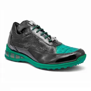 Mauri 8900/2 Patent/ Baby Croc/ Patent Embossed - Black/ Leaf Green