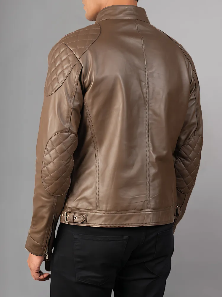 Men 2023 Casual Motor Distressed Leather Jacket