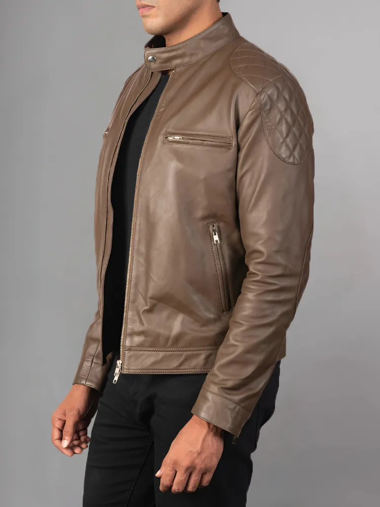 Men 2023 Casual Motor Distressed Leather Jacket