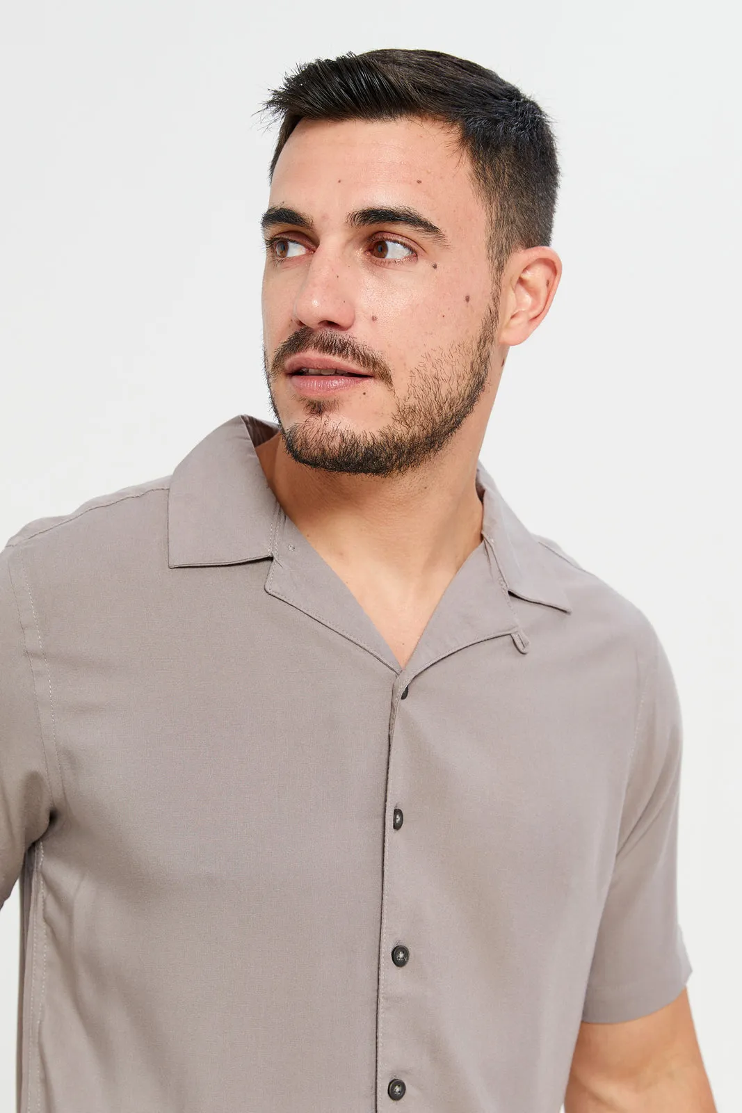 Men Beige Resort Shirt