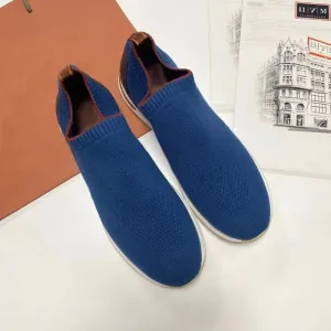 Natural Wool Knitting Slip-on Loafers for Men Comfort Soft Sole Vulcanized Shoes S23481