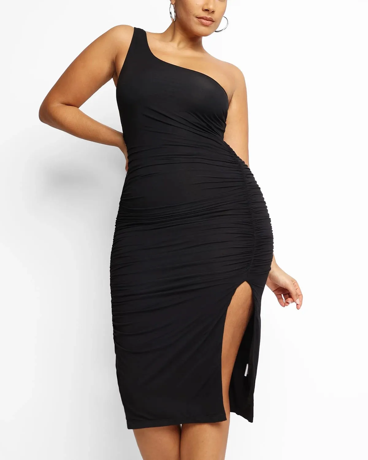 One Shoulder Ruched Shaping Dress