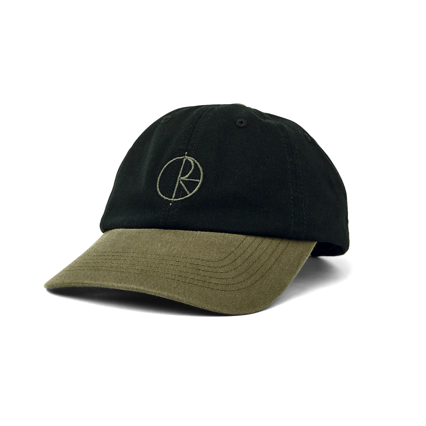 Polar Skate Co Duo Stroke Logo Cap - Black / Army Green