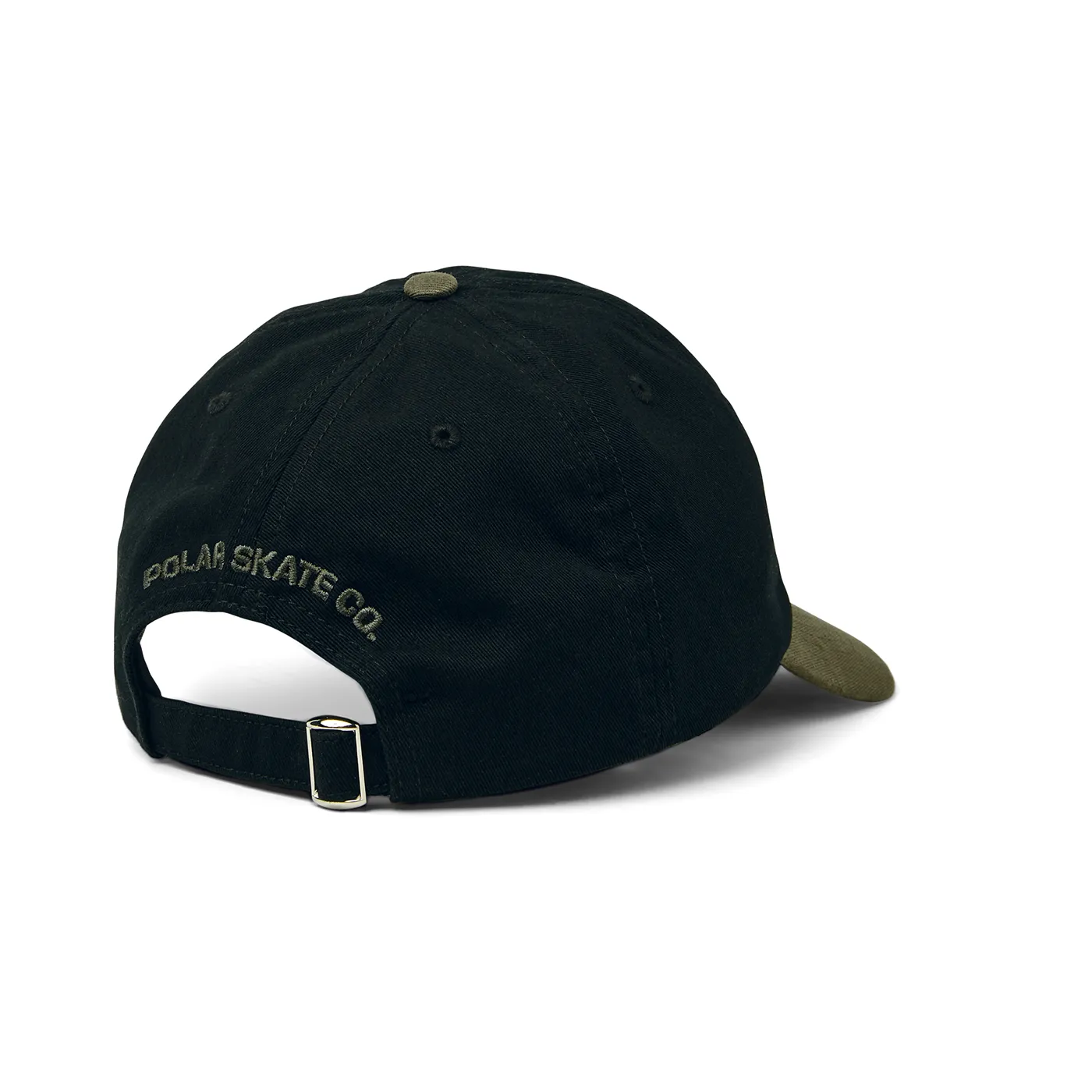 Polar Skate Co Duo Stroke Logo Cap - Black / Army Green