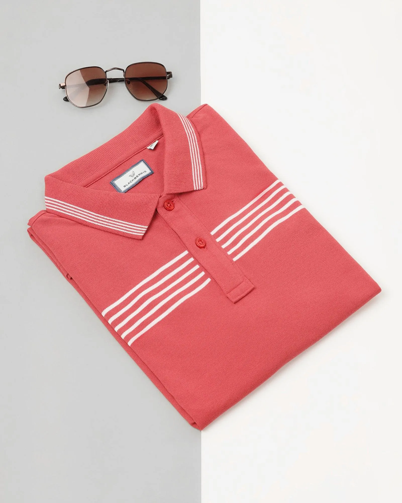 Polo Dusty Pink Stripe T-Shirt - Nala