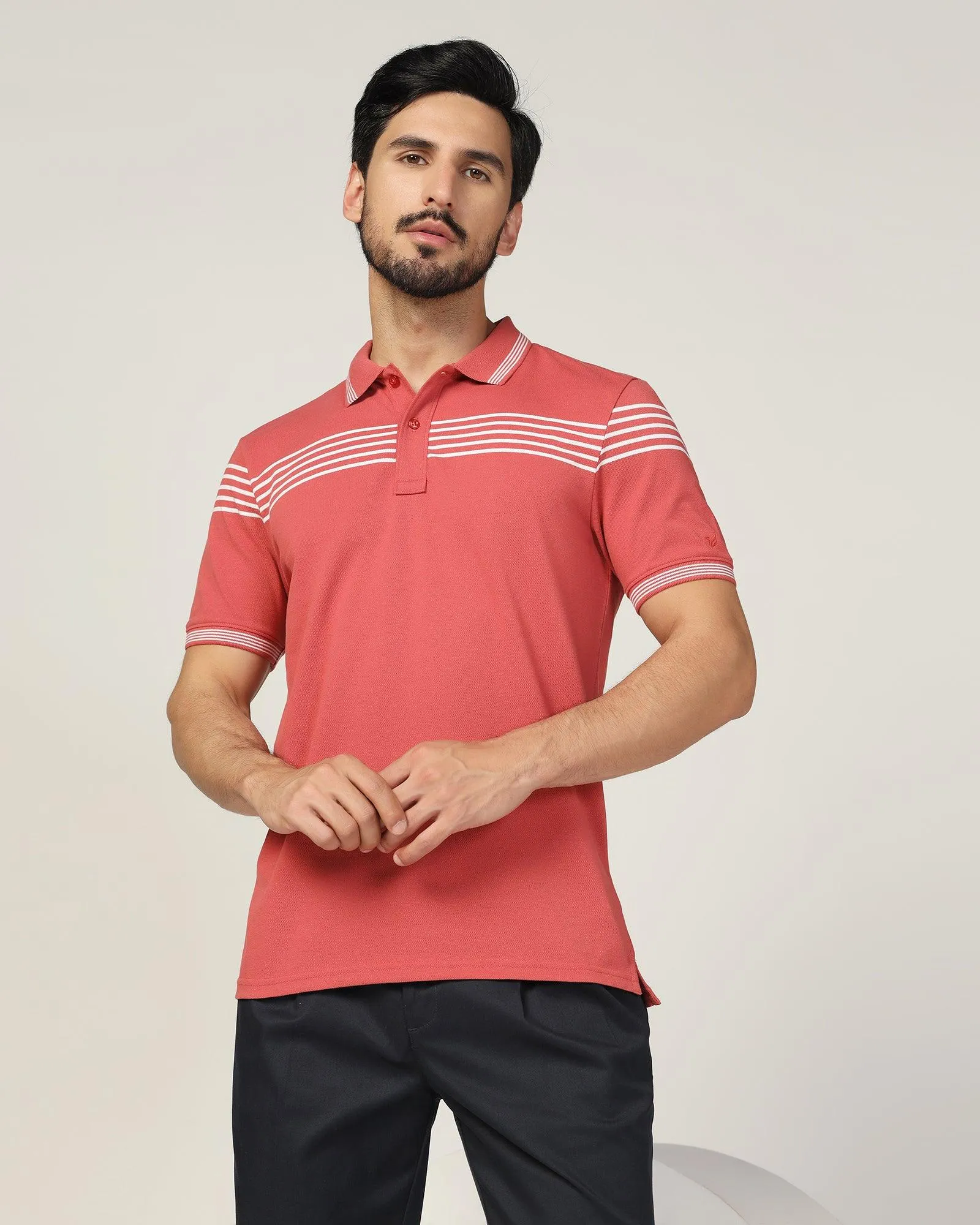 Polo Dusty Pink Stripe T-Shirt - Nala