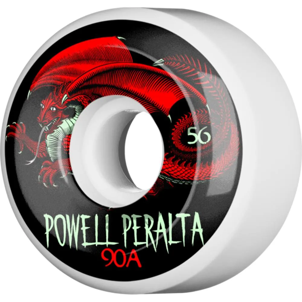 Powell Peralta Oval Dragon 56mm White/Black/Red Skateboard Wheels