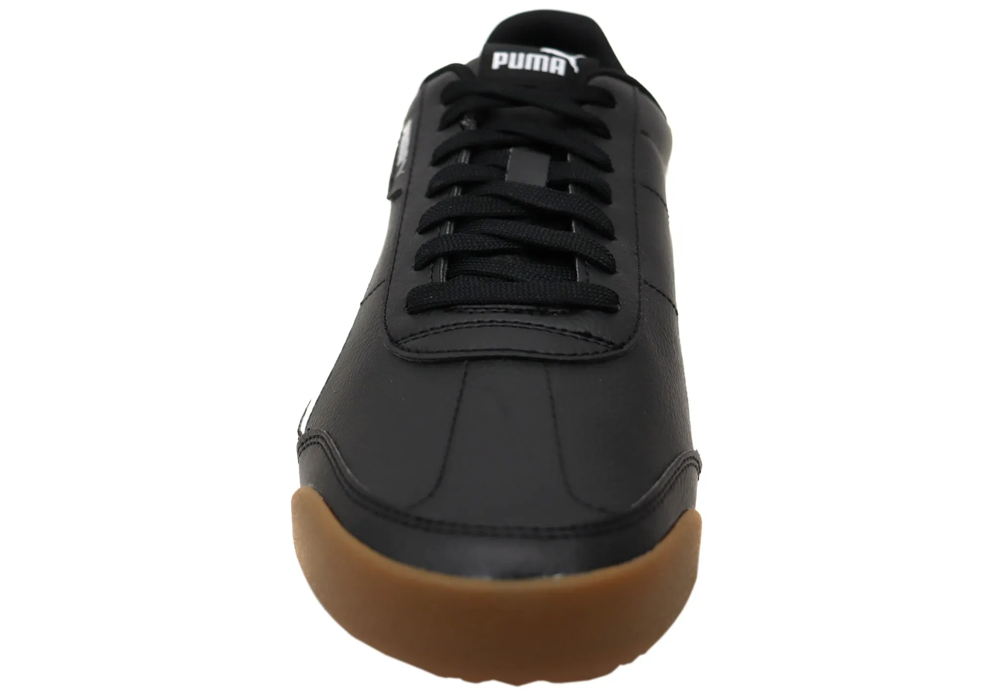 Puma Mens Turino II Comfortable Black White Lace Up Sneakers