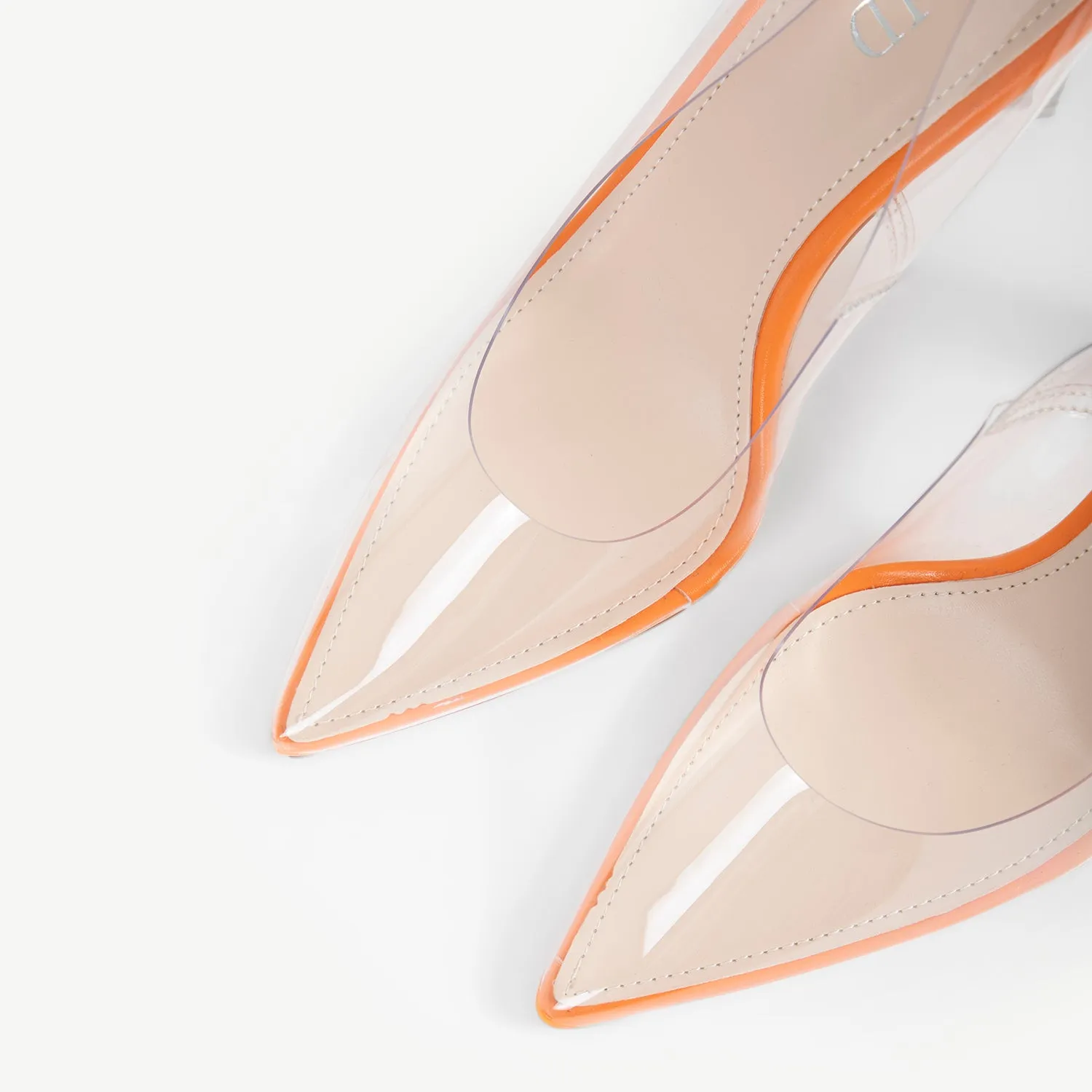 RAID Ridha Perspex Court Shoes In Orange