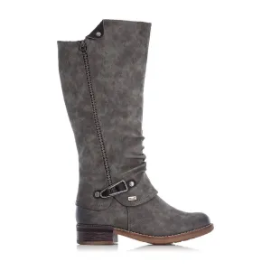 RIEKER RIDING BOOT WITH BUCKLE SMOKE - WOMENS