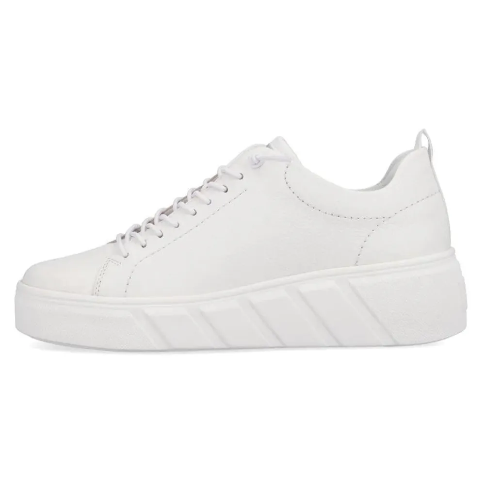 Rieker W0500 White Leather Sneakers (Women's)