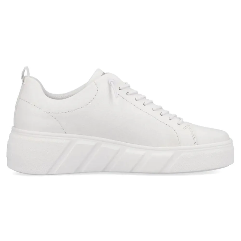 Rieker W0500 White Leather Sneakers (Women's)