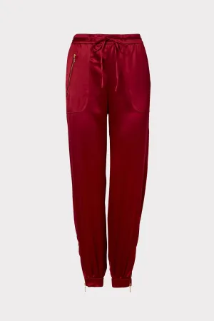 Rylan Hammered Satin Jogger Pants