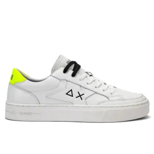 Scarpe Uomo SUN68 Sneakers Linea Skate in Pelle Colore Bianco - Giallo