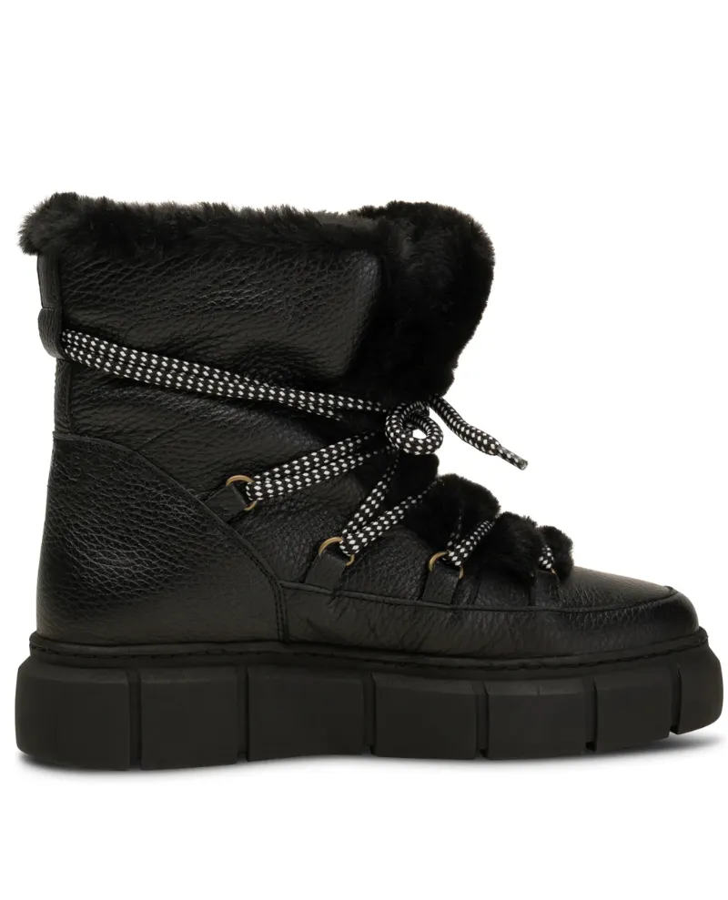 Shoe The Bear Tove Black Leather Snow Boots