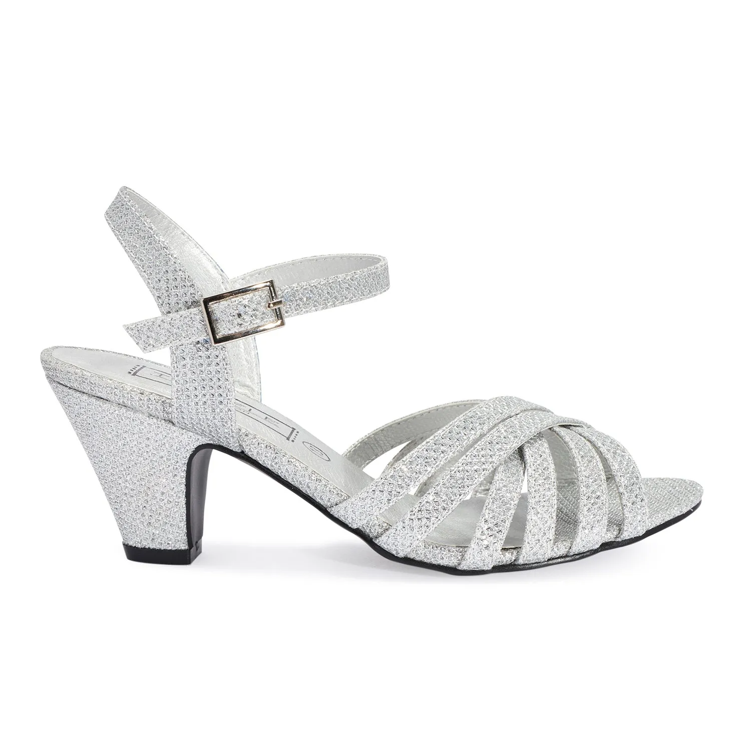 Silver Kitten Heel