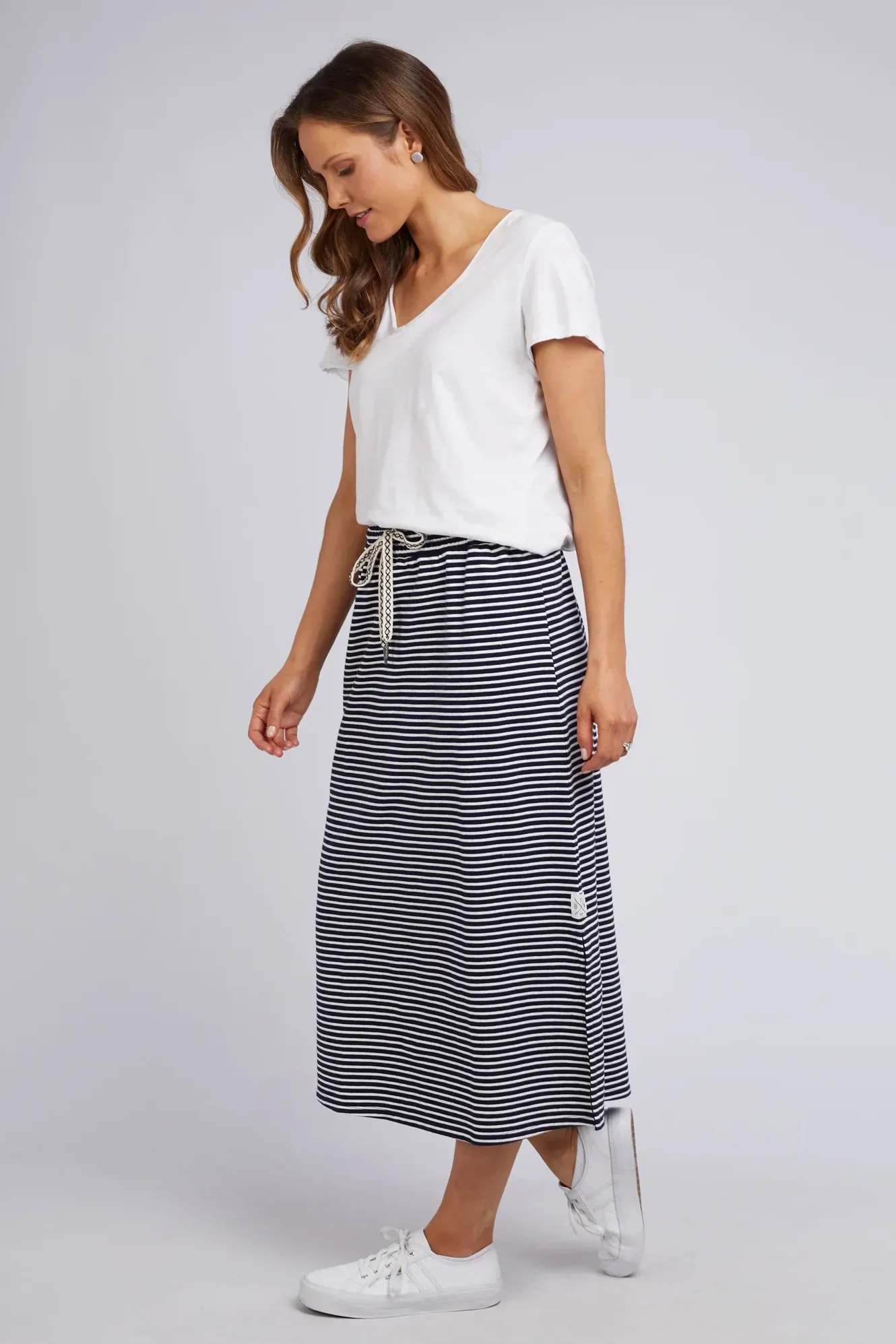 Travel Skirt in Navy / White Stripe