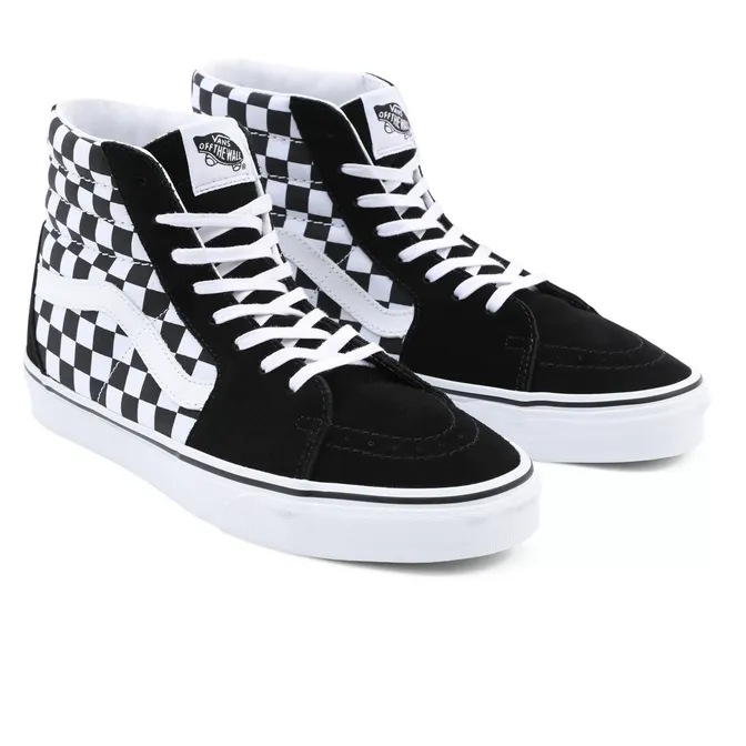 Vans scarpa sneaker alta per uomo e donna SK8-HI VN0A32QGHRK1 quadri bianco nero