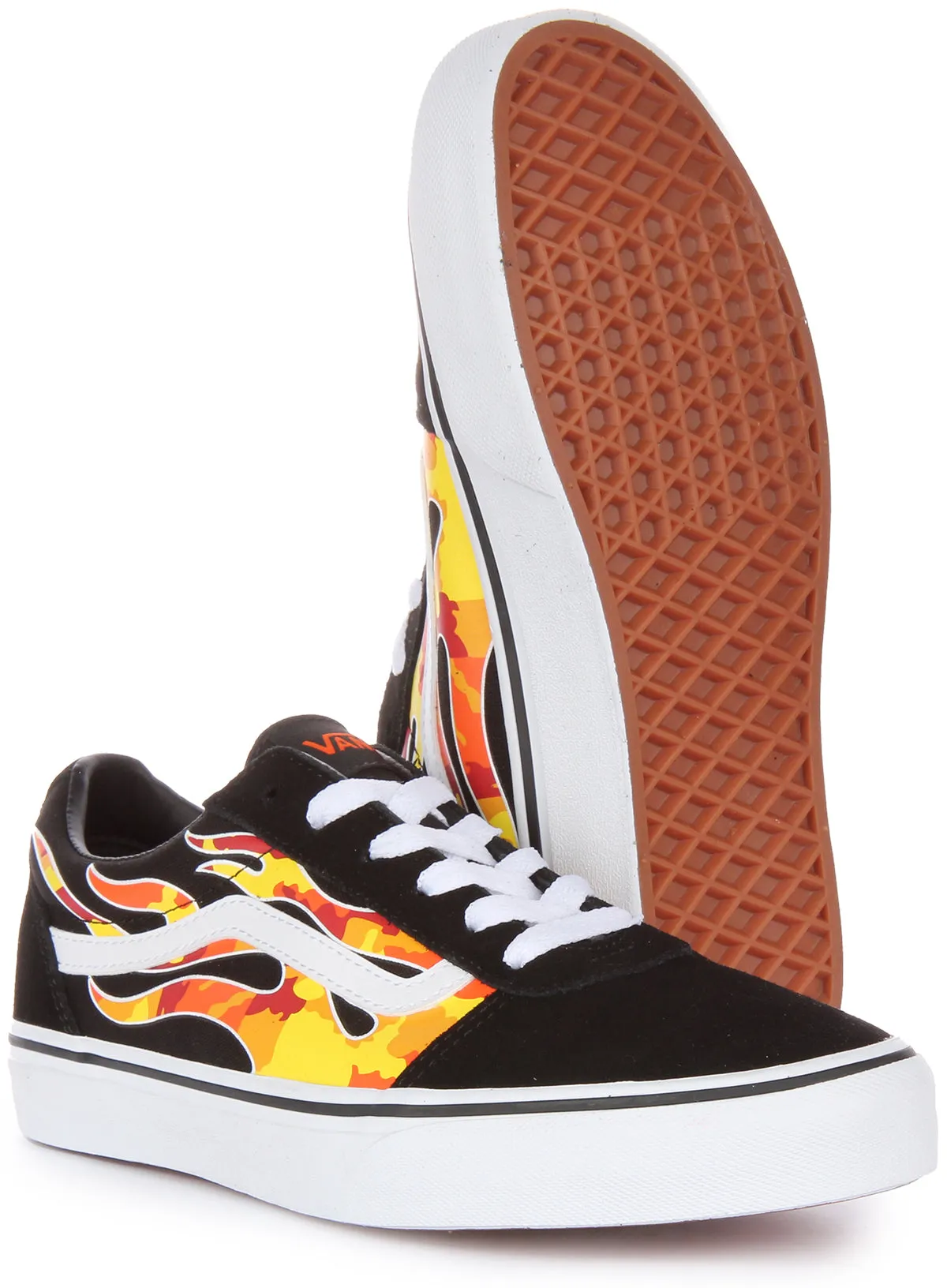 Vans Ward In Black Flame For Youth