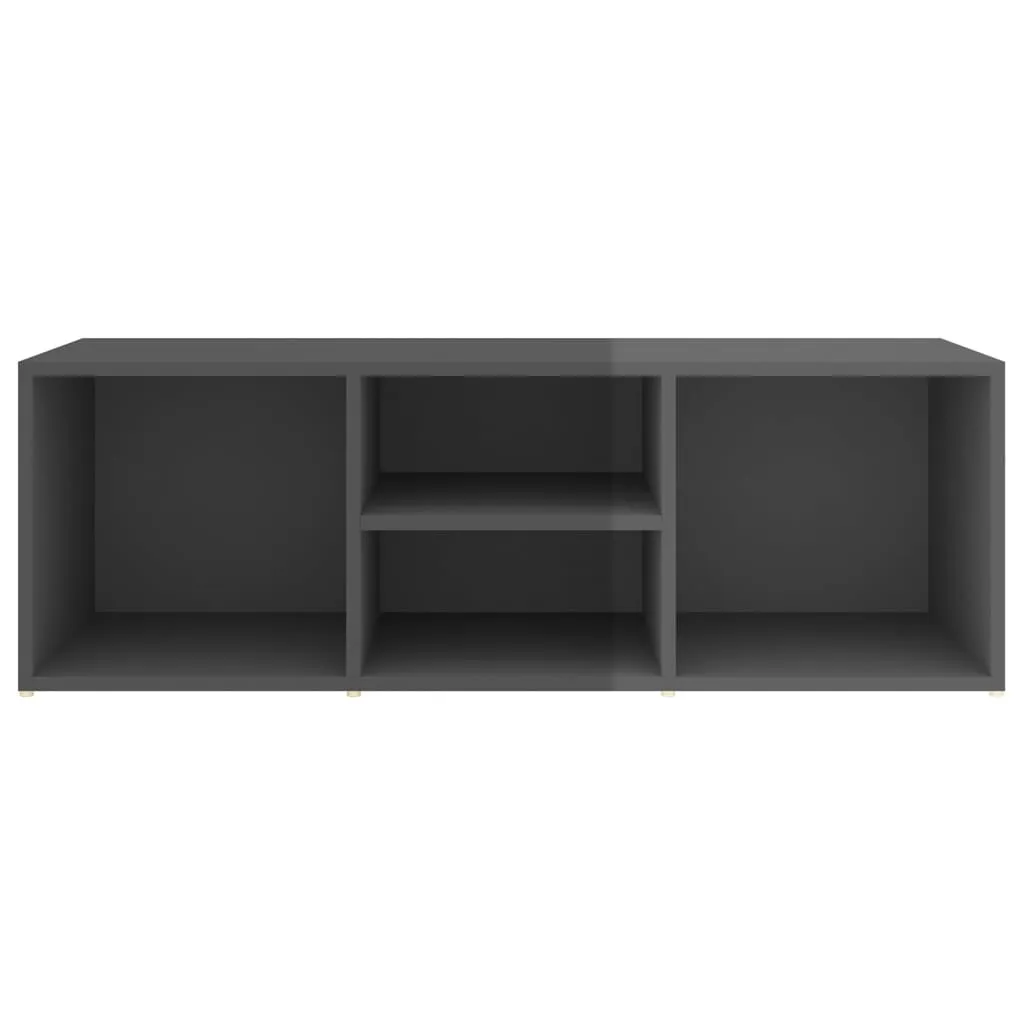 vidaXL Shoe Storage Bench High Gloss Grey 105x35x35 cm Engineered Wood