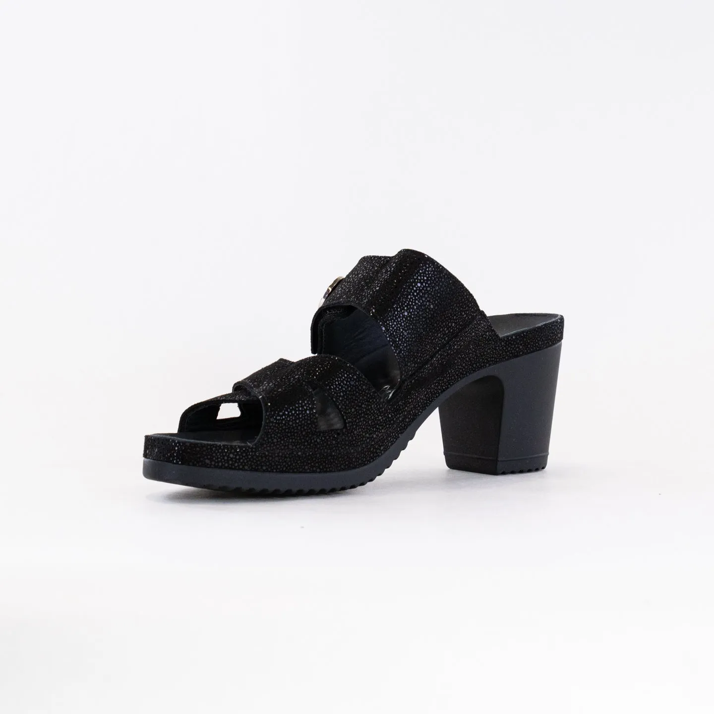 Vital Petra Mule Sandal (Women's) - Black Metallic Leather