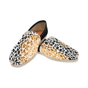 Warm Leopard Women's Canvas Slip On Shoes