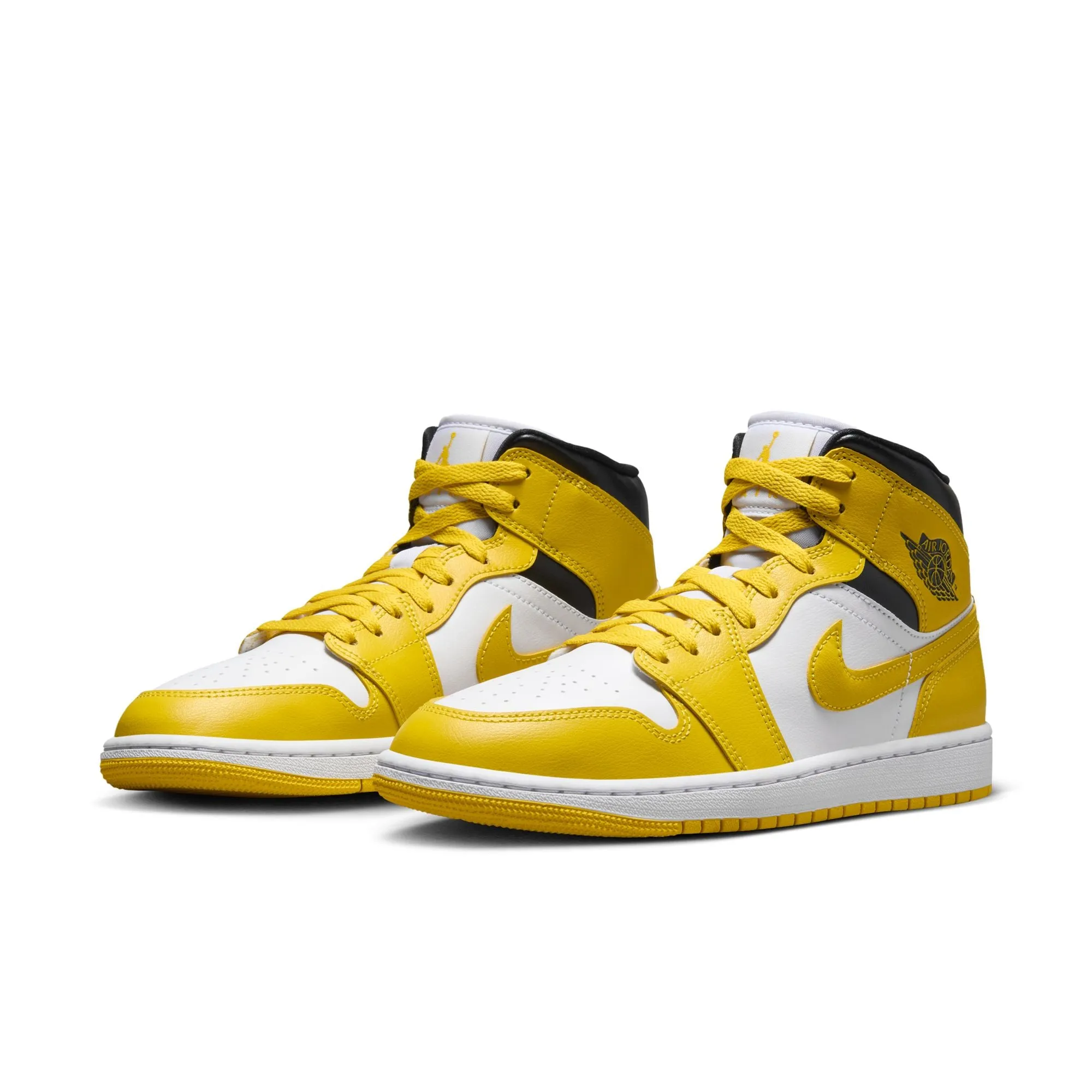 Women's Air Jordan 1 Mid - WHITE/VIVID SULFUR-BLACK