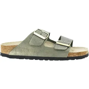 Women's Birkenstock Arizona Washed Metallic Stone Gold Suede