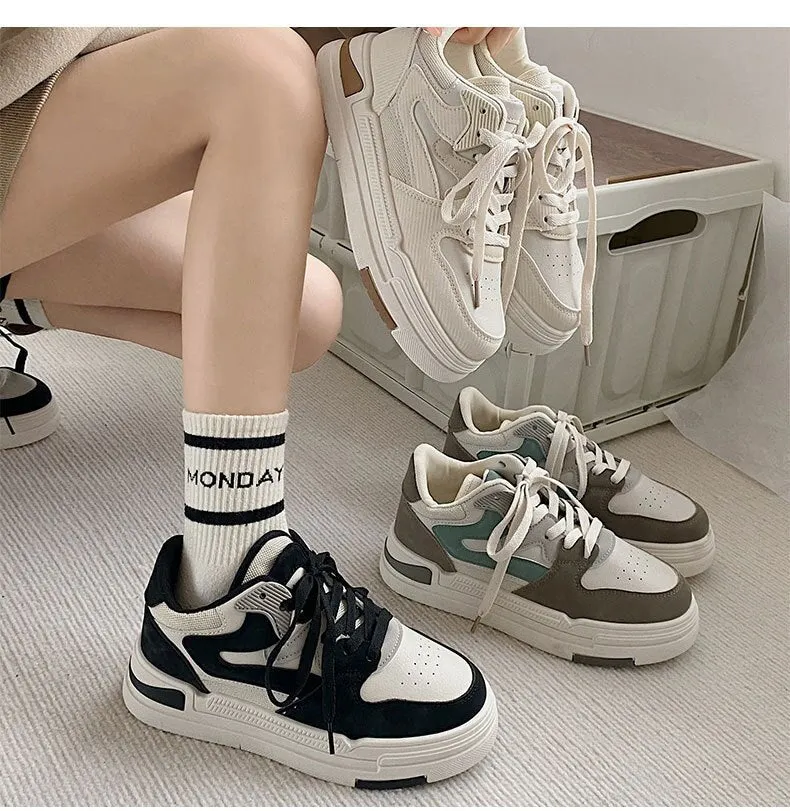 xiangtuibao White Shoes for Women In Autumn and Winter, Versatile High Rise Shoes, New Student Light Sports Shoes women shoes