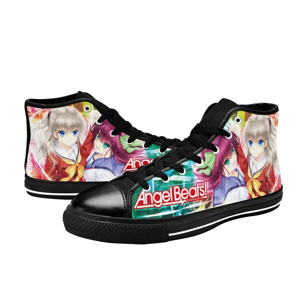 Yui Angel Beats Shoes High Top Sneakers for Kids and Adults