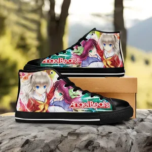 Yui Angel Beats Shoes High Top Sneakers for Kids and Adults