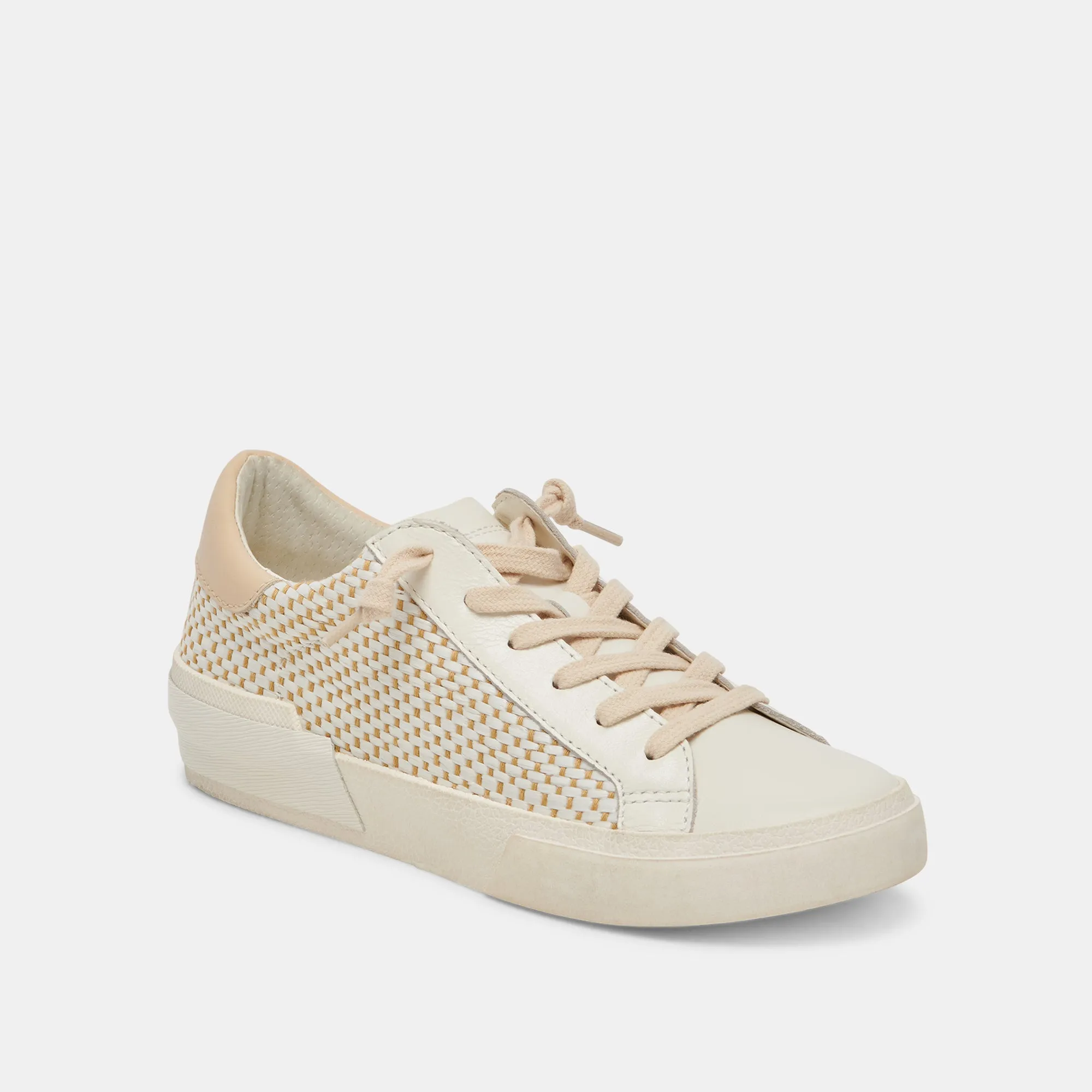 ZINA SNEAKERS TAN CREAM RAFFIA